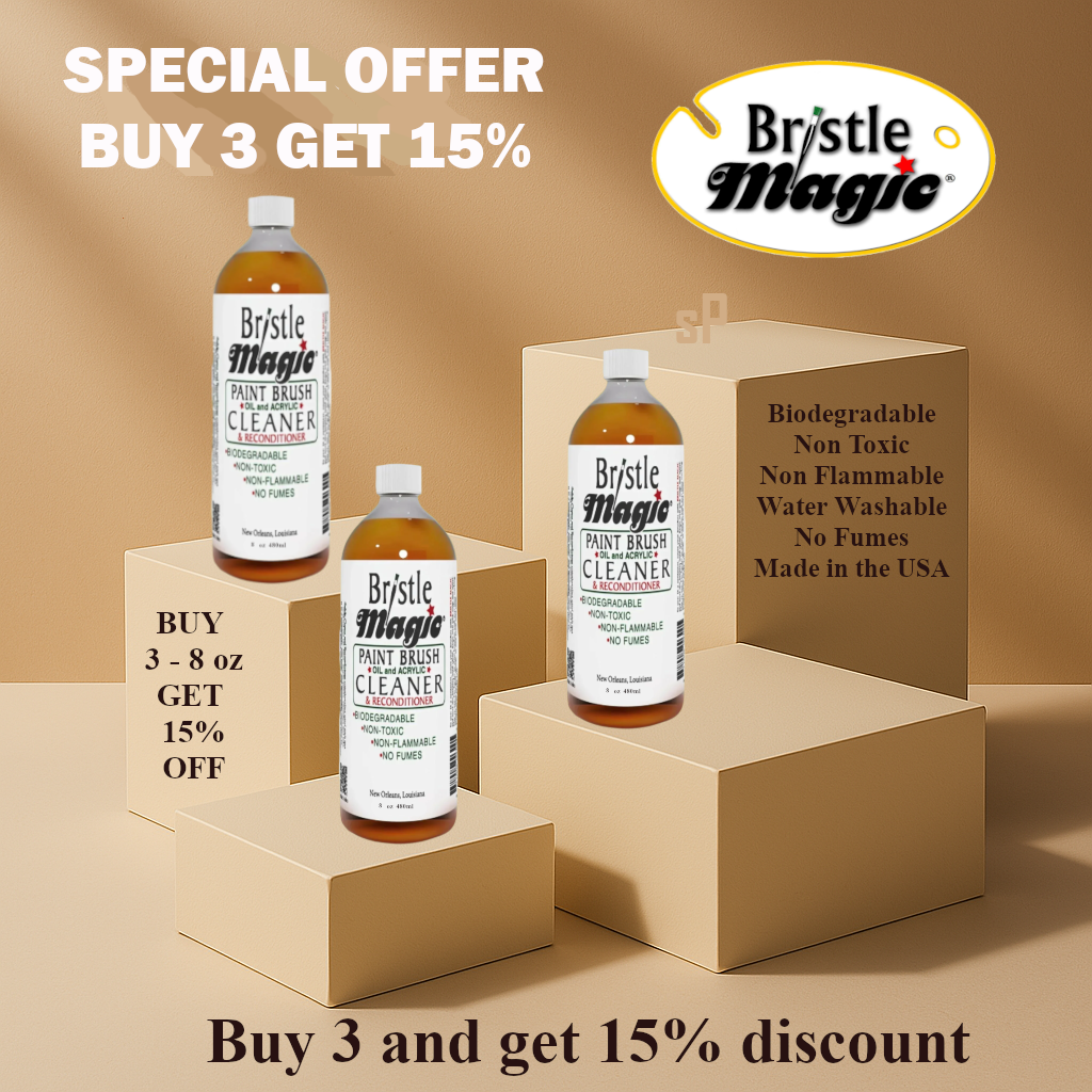 Bristle Magic 8 oz bottle Artist Paintbrush Cleaner Triple purchase 15% discount