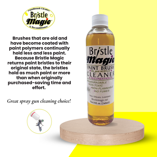 Paint Brush Cleaner for Oil and Acrylic paint | Bristle Magic | Original | 8 oz