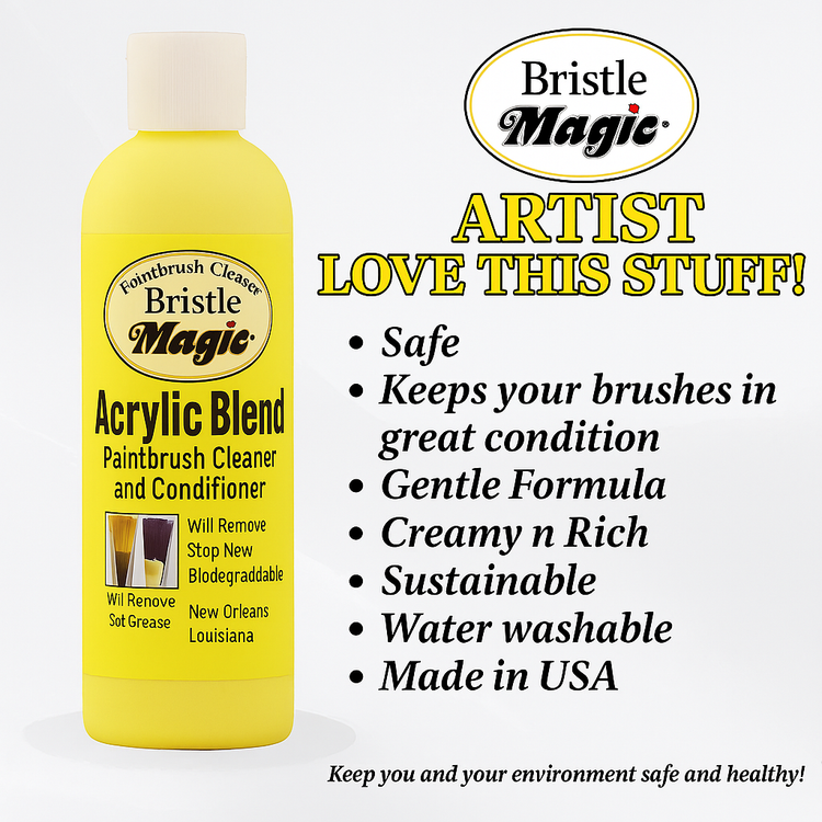 Acrylic Blend Paintbrush Cleaner & Reconditioner made for acrylic painters | Bristle Magic