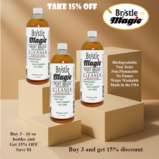 Bristle Magic Paintbrush Cleaner 16 oz Triple 15 % discount