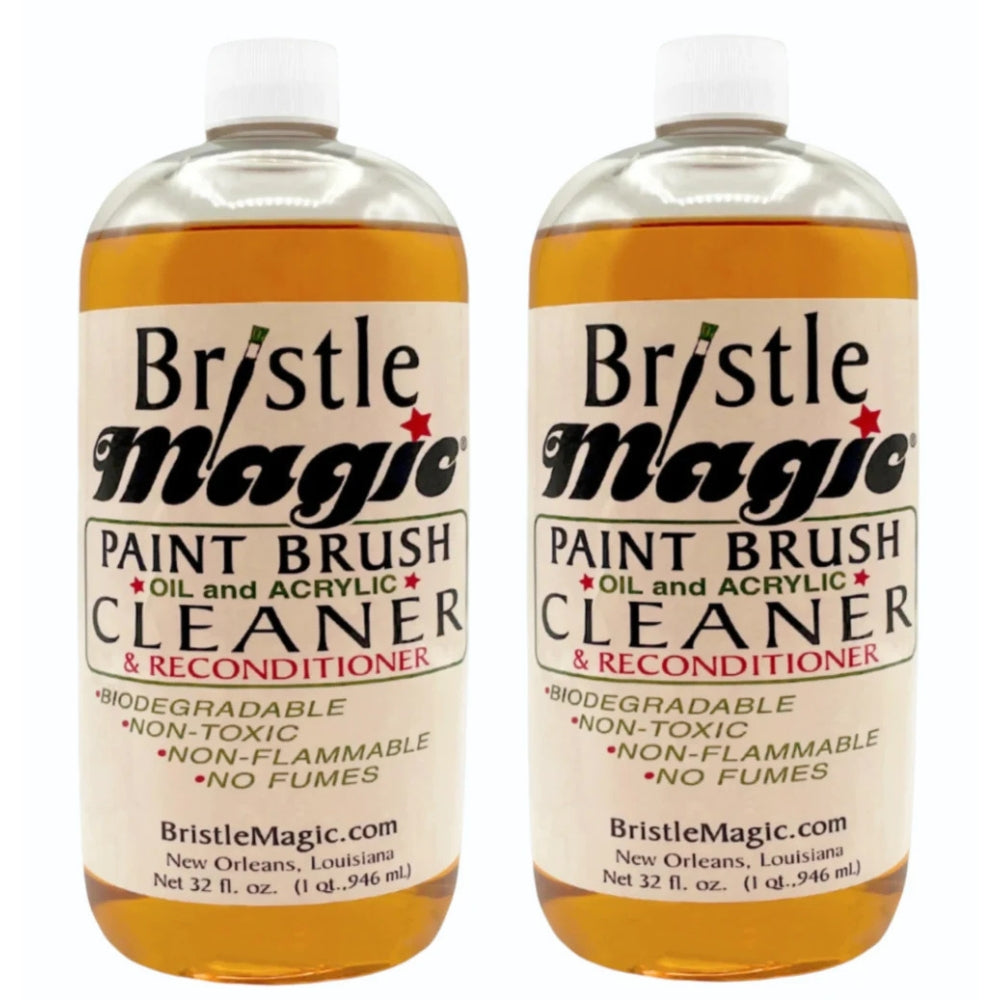Two bottles of Bristle Magic Paint Brush Cleaner & Reconditioner, 32 fl. oz.

