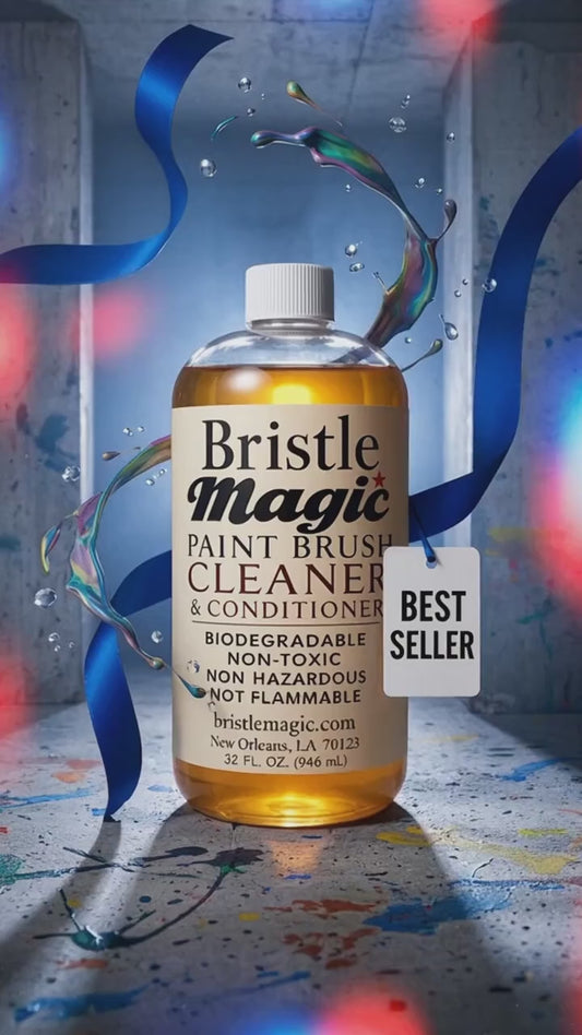 Biodegradable Artists Paint Brush Cleaner for Oil |  Bristle Magic | 32 oz